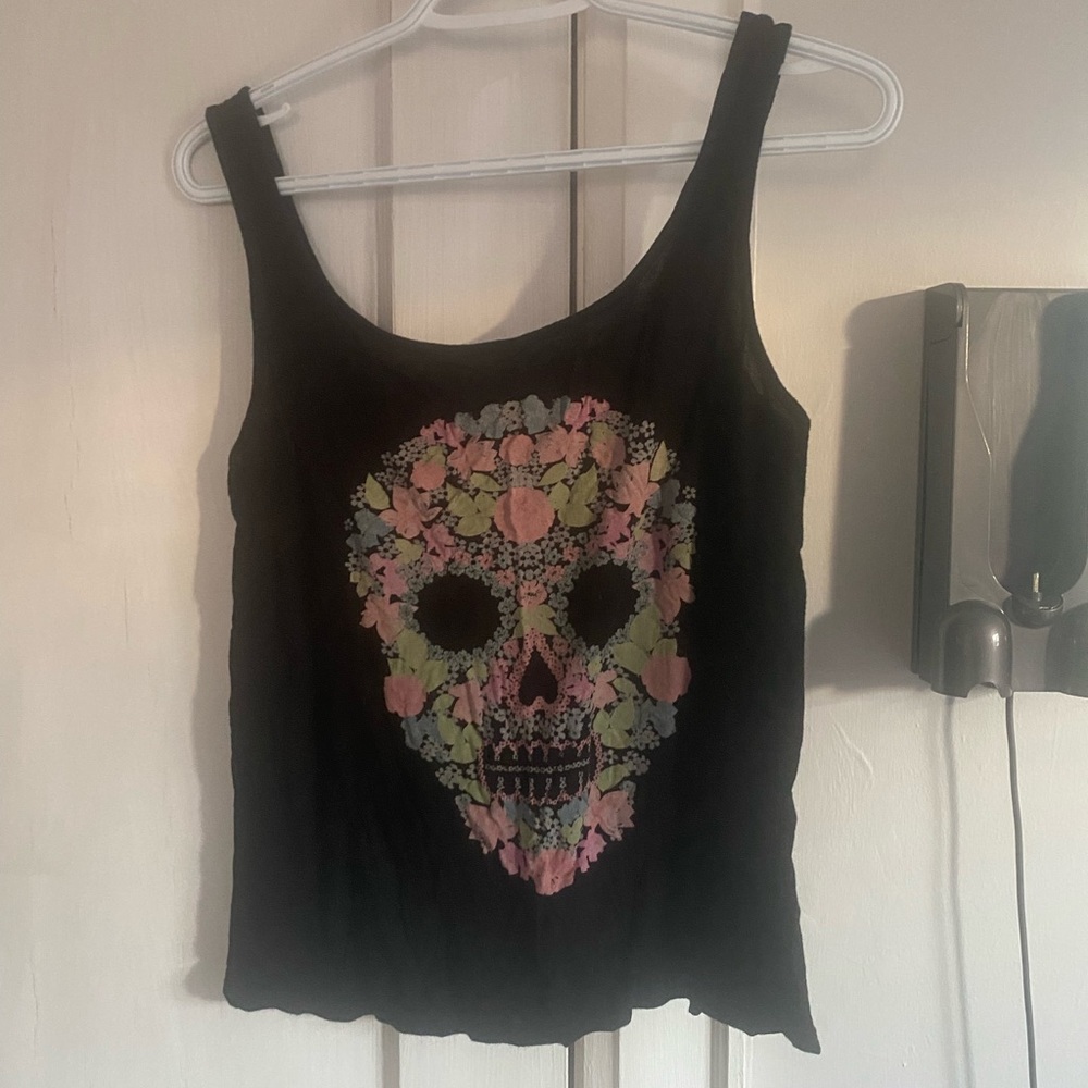 flower skull tank